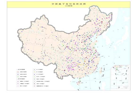 中国地下水污染状况图